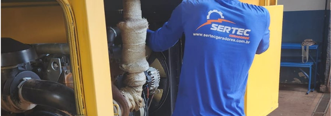 Manutenção de geradores a diesel com equipe especializada, suporte 24h e alta confiabilidade. Conte com a experiência da SERTEC.